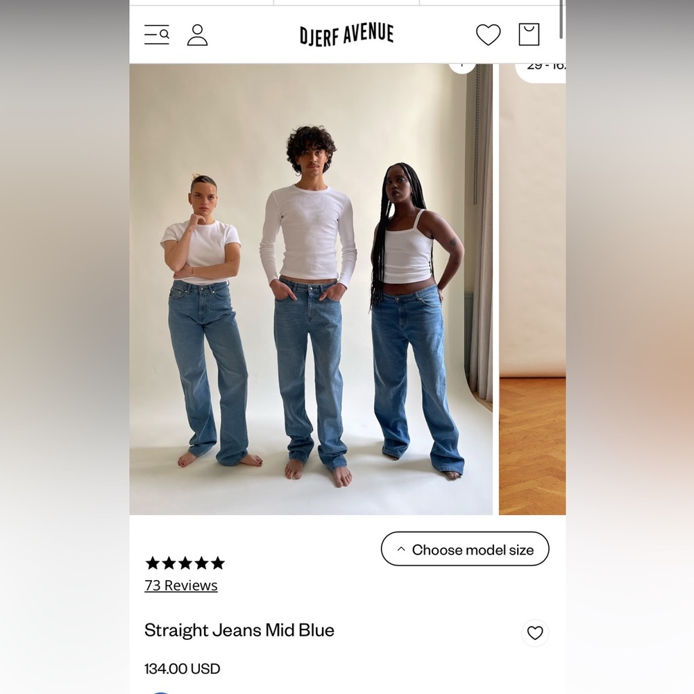 Djerf ave Straight Jeans Mid Blue (31)